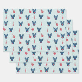 Weihnachtsrinder Geschenkpapier Set