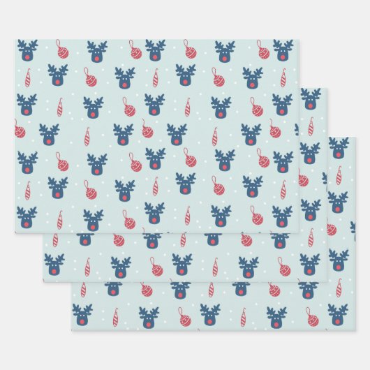 Weihnachtsrinder Geschenkpapier Set (Set)