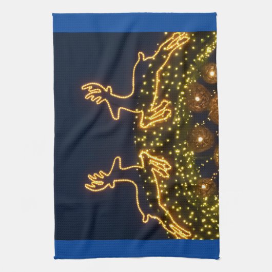 Weihnachtsrinder Geschirrtuch (Vertikal)