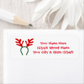 Weihnachtsrinder-Geweih-Rücksendeadressen-Aufklebe (Insitu)