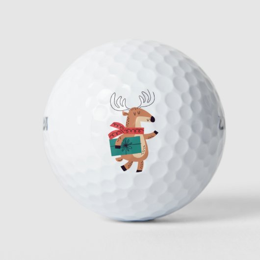 Weihnachtsrinder Golfball (Vorderseite)