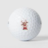 Weihnachtsrinder Golfball (Vorderseite)
