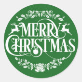 Weihnachtsrinder Holiday Aufkleber Wortart (Vorderseite)