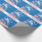 Weihnachtsrinder in der schneeblauen Ferienpackung Geschenkpapier (Ecke)