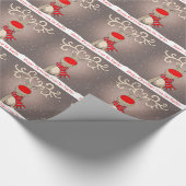 Weihnachtsrinder in der Schneefräse Geschenkpapier (Ecke)