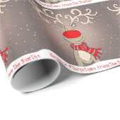 Weihnachtsrinder in der Schneefräse Geschenkpapier (Rolleneckpunkt)