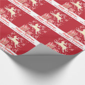 Weihnachtsrinder in der schneeroten Ferienpackung Geschenkpapier (Ecke)