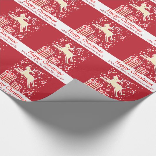 Weihnachtsrinder in der schneeroten Ferienpackung Geschenkpapier (Ecke)