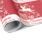 Weihnachtsrinder in der schneeroten Ferienpackung Geschenkpapier (Rolleneckpunkt)