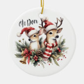 Weihnachtsrinder Keramik Ornament (Vorne)