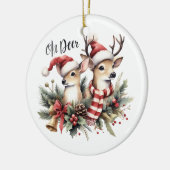 Weihnachtsrinder Keramik Ornament (Links)