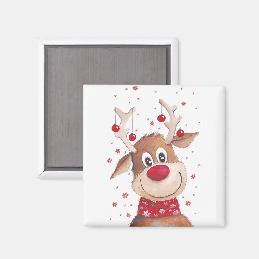 Weihnachtsrinder Magnet (Vorderseite/Rückseite)