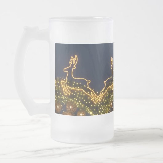 Weihnachtsrinder Mattglas Bierglas (Links)