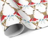 Weihnachtsrinder mit Lichtern Geschenkpapier (Rolleneckpunkt)