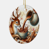 Weihnachtsrinder mit Schokolade Keramik Ornament (Rechts)