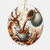 Weihnachtsrinder mit Schokolade Keramik Ornament (Links)