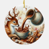 Weihnachtsrinder mit Schokolade Keramik Ornament (Hinten)