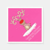 Weihnachtsrinder personalisiert serviette (Vorderseite)