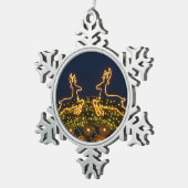 Weihnachtsrinder Schneeflocken Zinn-Ornament (Rechts)