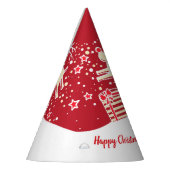 Weihnachtsrinder über Geschenke Roter Name Hut Partyhütchen (Links)