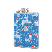 Weihnachtsrinder und Gesangvogel angesagte Flasche Flachmann (Links)