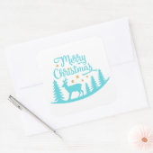 Weihnachtsrinder-Weihnachtsaufkleber Quadratischer Aufkleber (Umschlag)