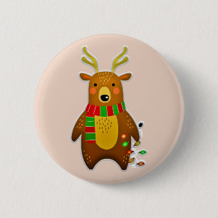 Weihnachtsrinderknopf Button
