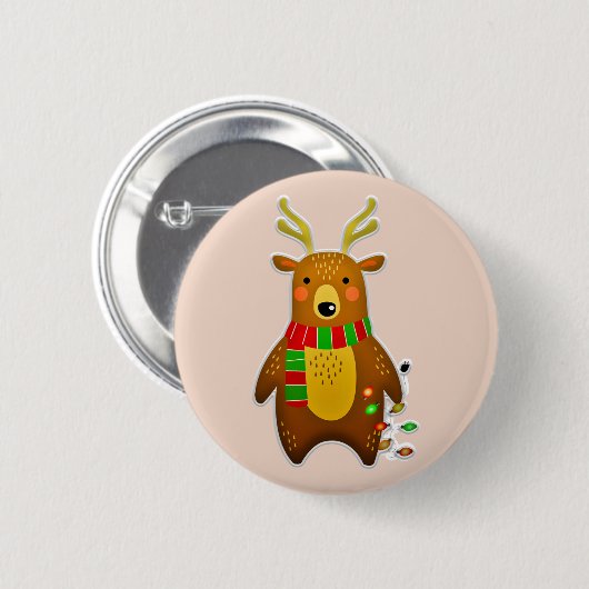 Weihnachtsrinderknopf Button (Vorne & Hinten)