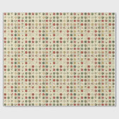 Weihnachtsringe und -punkte auf beigem Hintergrund Geschenkpapier (Flach)