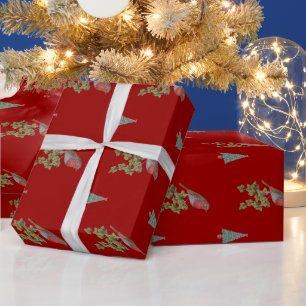 Weihnachtsrobben und Weihnachtsbäume Geschenkpapier