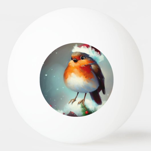 Weihnachtsrobin (1) tischtennisball (Vorderseite)