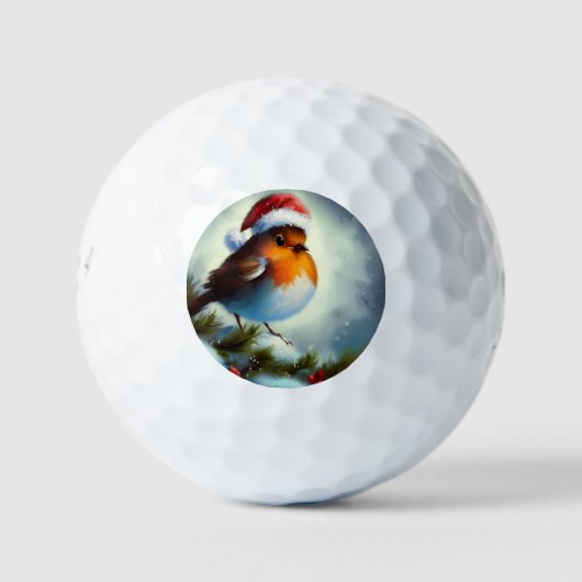 Weihnachtsrobin (3) golfball (Vorderseite)