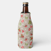 Weihnachtsrobin, Baum, Heilige und Strumpf Flaschenkühler (Flaschenvorderseite)