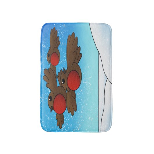 WeihnachtsRobin Birds Badematte (Vorderseite Vertikal)