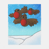 WeihnachtsRobin Birds Fleecedecke (Vorderseite)
