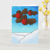 WeihnachtsRobin Birds Karte (Gelbe Blume)