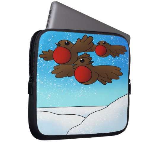 WeihnachtsRobin Birds Laptopschutzhülle (Vorne Rechts)