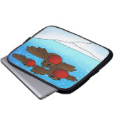 WeihnachtsRobin Birds Laptopschutzhülle (Vorne Knopf)