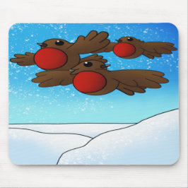 WeihnachtsRobin Birds Mousepad