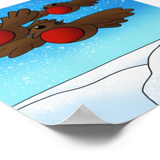 WeihnachtsRobin Birds Poster (Ecke)