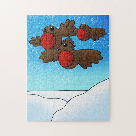 WeihnachtsRobin Birds Puzzle (Vertikal)
