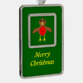 Weihnachtsrobin Maßgeschneiderte Ornamente Rahmen-Ornament Silber (Rechts)