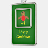 Weihnachtsrobin Maßgeschneiderte Ornamente Rahmen-Ornament Silber (Links)