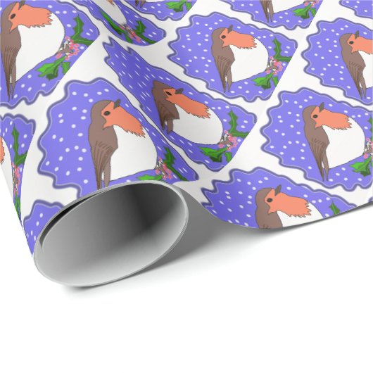Weihnachtsrobin mit Schnee Geschenkpapier (Rolleneckpunkt)