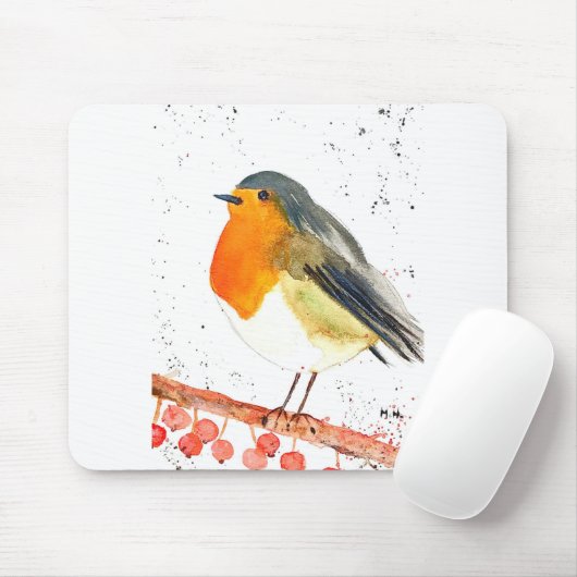 Weihnachtsrobin Mousepad (Mit Mouse)