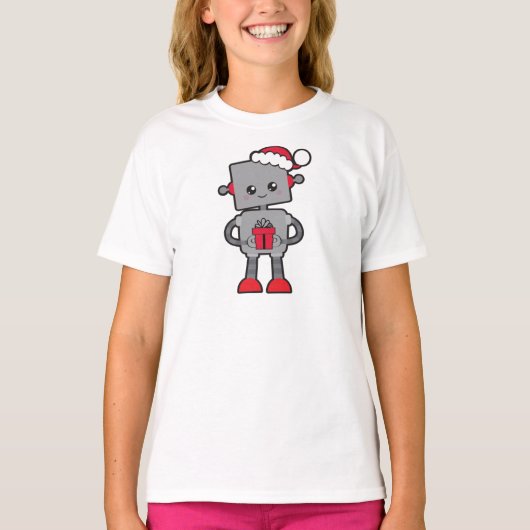 Weihnachtsrobot, Niedlicher Roboter, Weihnachtsman T-Shirt (Vorderseite)