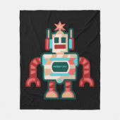 Weihnachtsroboter Fleecedecke (Vorderseite)