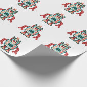 Weihnachtsroboter Geschenkpapier (Ecke)
