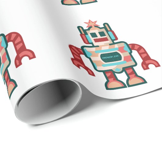 Weihnachtsroboter Geschenkpapier (Rolleneckpunkt)