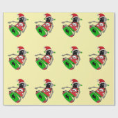 Weihnachtsroboter Geschenkpapier (Flach)